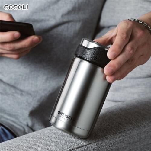 Vacuum Flasks Coffee Thermos Bottles Tea Infuser Coffee Mug 304 Stainless Steel My Car Thermal Insulation Bottle 400ml NEW