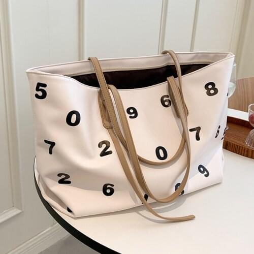 Large Capacity Leather Shoulder Bags for Women 2021 Luxury Letter Designer Large Ladys Tote Bag Fashion Travel Shopping Handbags