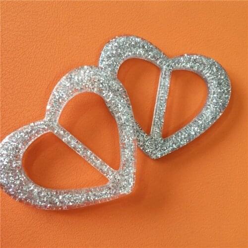 Inner diameter 25mm/30mm/35mm Stylish heart Resin buckle for dust coat silver rings buckle for garment Cloth accessories