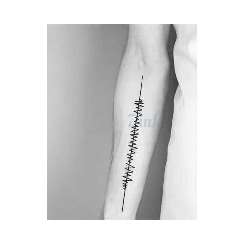 Waterproof Temporary Tattoo Sticker geometry Ripple electrocardiogram tatoo Water Transfer Fake Tattoo for man woman