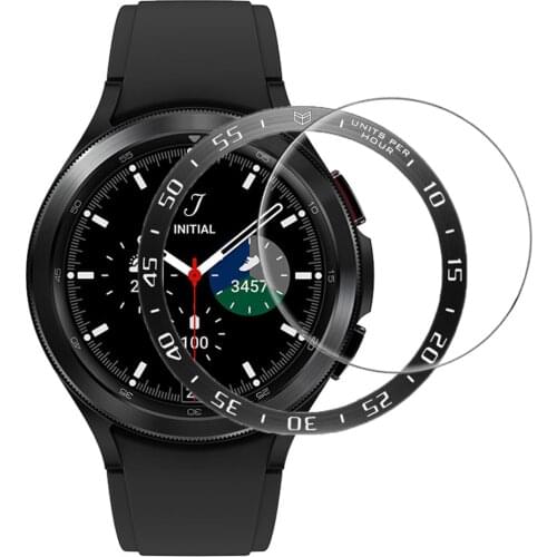 For Samsung Galaxy Watch 4 Classic Screen Protector Tempered Glass + bezel loop for galaxy watch 4 46mm 42mm bezel ring + film