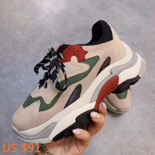 Womens Fashion Sneakers Shoes Flat Platform Casual Super High Quality Genuine Leather Spring/Autumn Designer Luxury Shoes