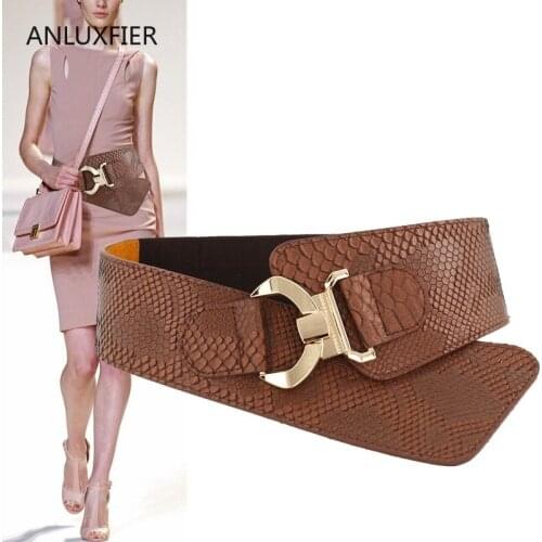 H9811 Waist Seal Ladies Wide Elastic Belt Female Simple Metal Buckle High Quality Fashion Leisure Waistband Luxury Cummerbunds