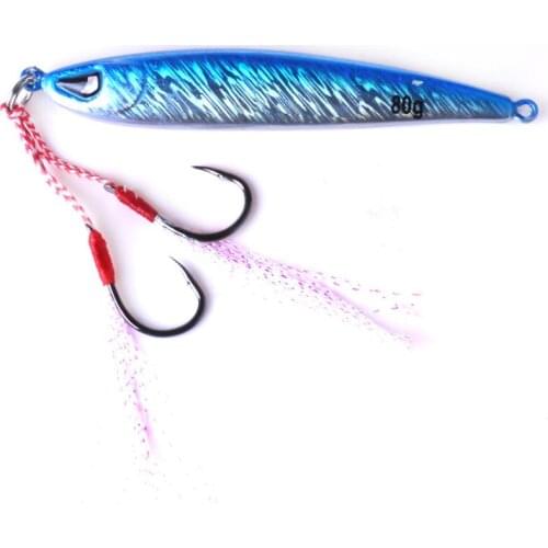 1Pcs Jig Lure 8.7cm 80g Hard Lead Metal Jigging Fishing Lure Sinking Slow jig Shake Spoon Iron Plate Deep Sea Fishing Baits