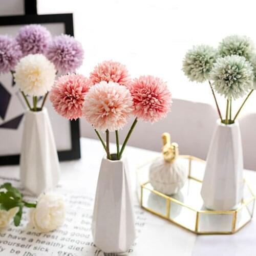 1Pcs Dandelion Ball Silk Flower Fake Artificial Flowers Home Decor Fake Flowers Wedding Dandelion Flower Ball Party Decoration