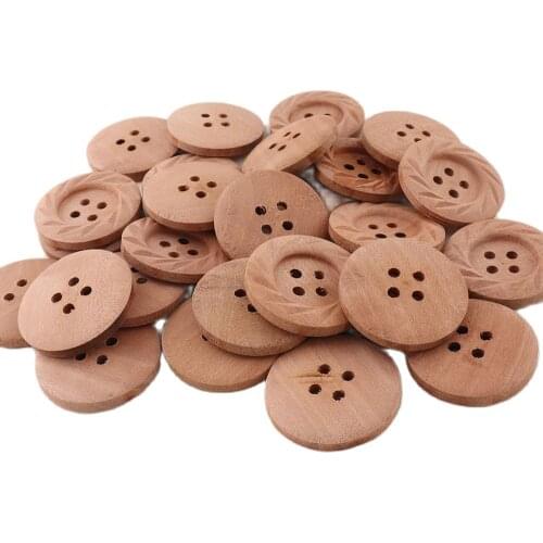 10 PCS 4-holes round wood buttons Wood color Sewing Scrapbooking DIY Buttons high quantity for Bag DIY Craft Home Textiles