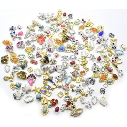 10pc Mix Bows/Flower/ Crystal Nail Charms, Nail Jewelry Clear Rhinestone glitter charm Nail DIY deco/ jewelry handmade supply JS