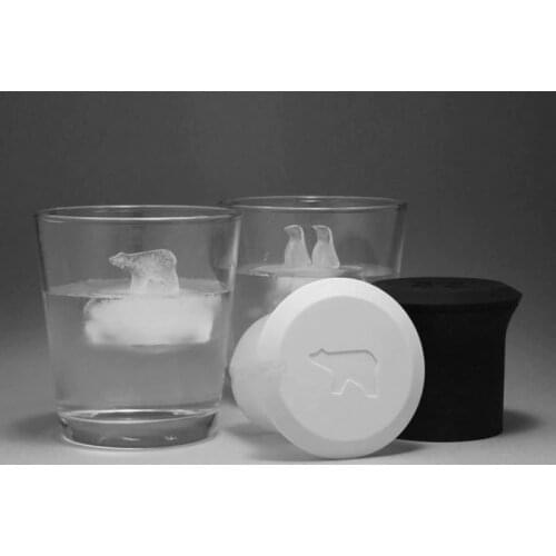 2pc Silicone Ice Cube Mold Penguin Polar Bear Popsicle Molds Silicone Ice Cube Tray Ice Cube Maker Ice Trays Kichen Accessories