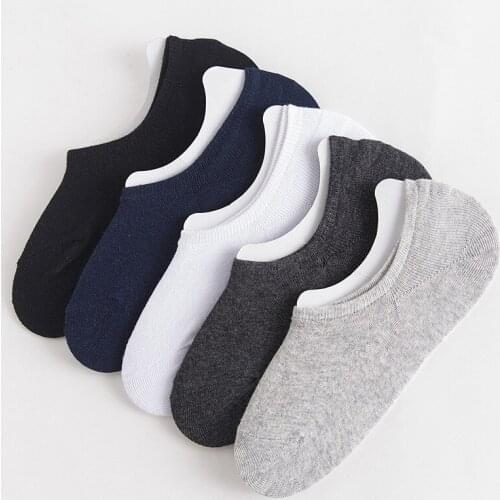 2020 New Arrival 5 pair/Lot Solid Ankle SockS in Set Shallow Invisible Socks Silicone Slip Socks 35-41 Dropship
