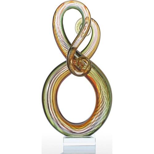 36CM GLASS SCULPTURE SURROUND GLASS SCULPTURE HOME DECOR ANIMAL ORNAMENT GIFT CRAFT DECORATION R2076