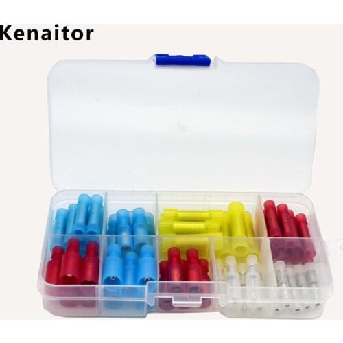60pcs Electrical wire connectors Bullet Type Female/Male Wire Splice Crimp Terminal Plug Connector Nylon