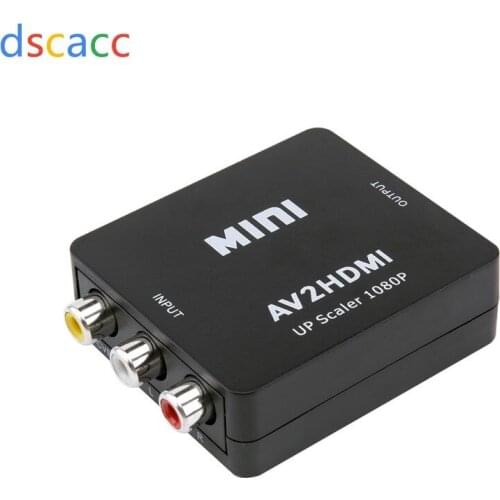DSCACC AV Scaler Adapter HD Converter Box HDMI RCA AV/CVSB L/R Video 1080P AV2HDMI 50set/lot