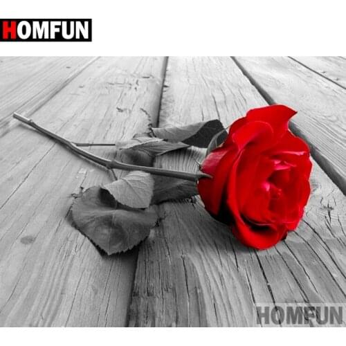 HOMFUN Full Square/Round Drill 5D DIY Diamond Painting "Flower rose landscape" Embroidery Cross Stitch 3D Home Decor Gift A16926