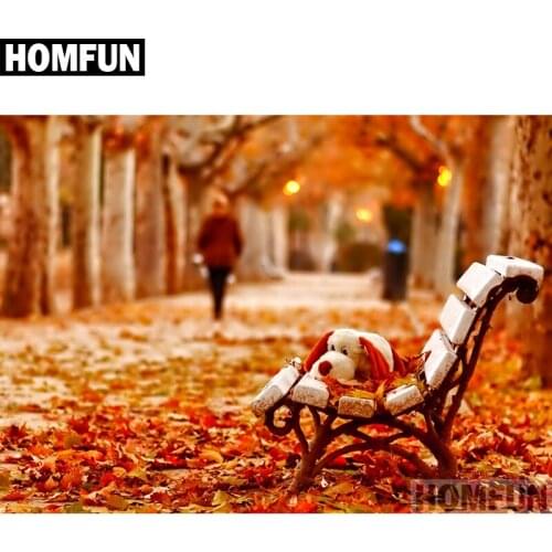 HOMFUN DIY 5D Diamond Painting "Autumn scenery" Full Diamond Embroidery Sale Picture Of Rhinestones For Festival Gifts A06593