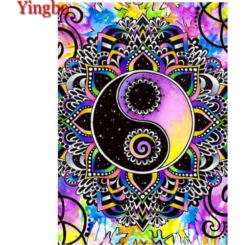 Diamond Embroidery Mandala yin and yang pattern 5D Diy Diamond Pictures mosaic cross stitch Diamond Painting Round square/Round