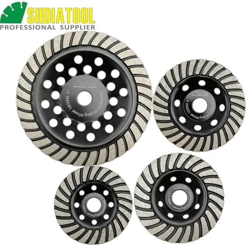 SHDIATOOL 1pc Diamond Turbo Row Grinding Cup Wheel Grinding Disc Diameter 4"/100mm 4.5"/115mm 5"/125mm 7"/180mm diamond wheel