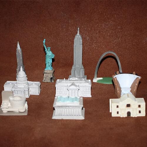 American Landmark Building Miniature Model Empire State Building White House Parliament Building Statue of Liberty Figurine Toys