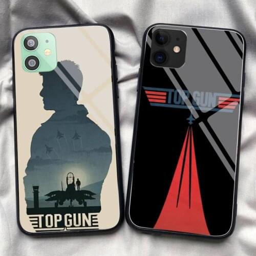TOP GUN American Movie Phone Case Tempered Glass For iPhone 11 Pro XR XS MAX 8 X 7 6S 6 Plus SE 2020 12 Pro Max Mini case