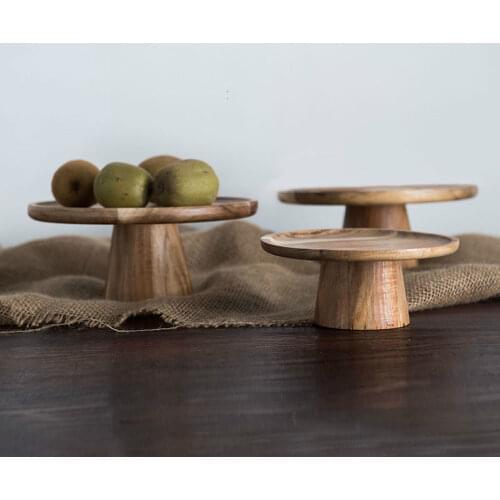 Wood tray for cake fruit dessert stand table decoration tea party supplier cake tools Home Decor plate Food photography props ZM
