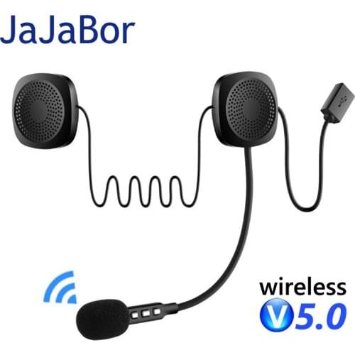 JaJaBor Motorcycle Helmet Headset Bluetooth-compatible 5.0 Handsfree Stereo Music Play Auto Answer Wireless Waterproof Headphone