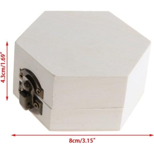 Exquisite Polygon Wooden Jewelry Box Makeup Organizer Crafts Storage Case Q0KA