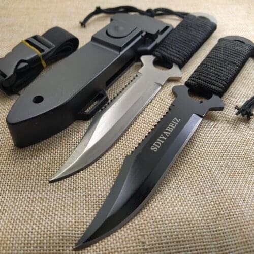 Pocket Knives Multi Tool Stainless Steel Diving Straight knife Outdoor Survival Camping Pocket Knife Tactical Knife +ABS Sheath