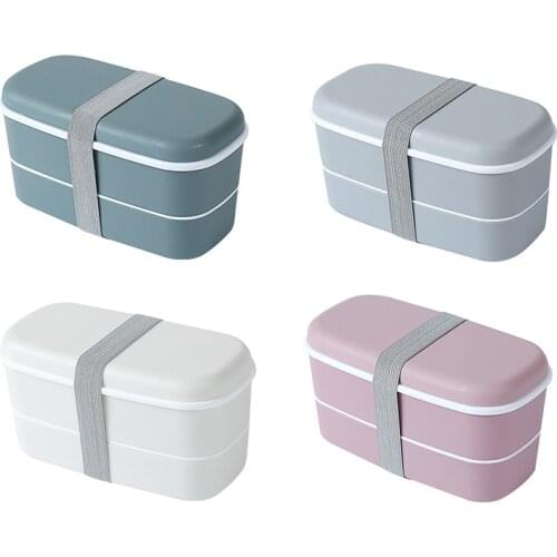 2021 New Bento Box Plastic Material Food Refrigerator Fresh-keeping Box Double-layered Childrens Lunch Box Dropshipping