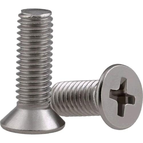 M2-M6 Phillips Countersunk Head Machine Screws Flat Head Cross Bolts 316 A4 Marine Grade Stainless Steel Length 4-100mm