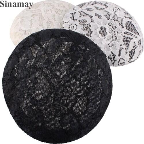 Black And Beige 15CM High Quality Sinamay LACE Base Pillbox With Grossgrain Sweatband For Fascinator DIY Hat Kentucky Derby Hat