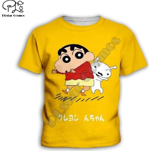 Kids Cute Japan Anime Crayon Shinchan Childrens wear 3d print T-shirt Boys/Girls Printed Top Short Sleeve Kids Tshirts KT-5