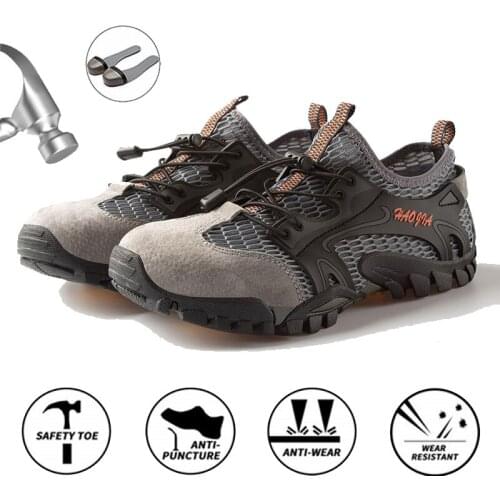 Work Safety Shoes With Steel Toe Cap Dropshipping Men Boots Indestructible Air Lightweight Resistant Male Shoes