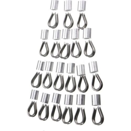 20 Pack of 3.0mm Standard Thimbles & Ferrules For 1/8" 3.2mm Wire Rope Cable