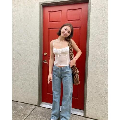 New Summer Female Casual Vest Solid Color Sleeveless Spaghetti Strap Tops See-Through Camisole For Women Soft Comfortable S M L