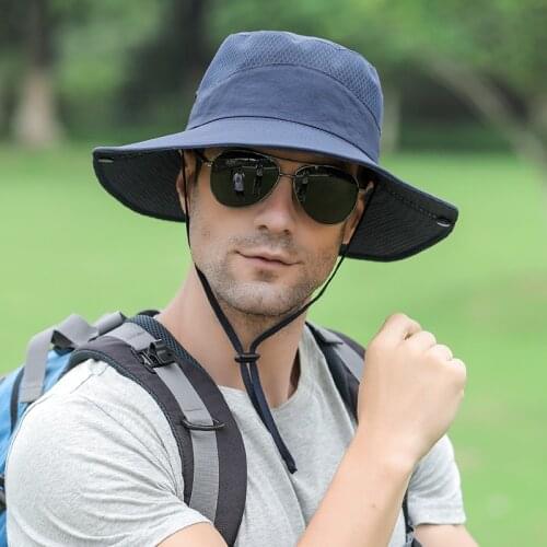 Summer UPF50+ Sun Hat For Women Men Outdoor Hiking Fishing Hats Long Wide Brim Bucket Hat Fisherman Caps Male Panama Beach Cap