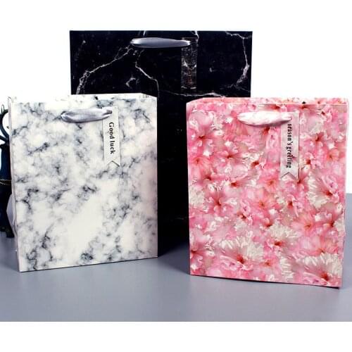 New 10pcs Marble Pattern Gift Bags with Handles Christmas New Year Valentines Day Gifts Paper Bags paper Gift box
