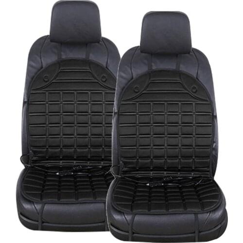 2pcs 12V Car Seat Heater Heated Cushion Winter Vehicles Seat Warmer Cover with High/Low Temp Switch Black