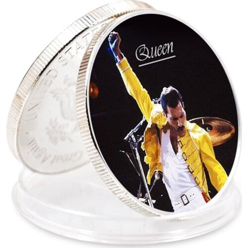Queen Silver Coin Freddie Mercury Commemorative Challenge Coins Collectibles Gold Play Eagle Back for Christmas Gift
