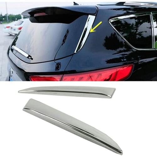 Car Body Styling ABS Chrome Rear Tail Spoiler Side Molding Window Bezel Trim 2pcs For Ford Kuga Escape 2017 2018 2019 2020