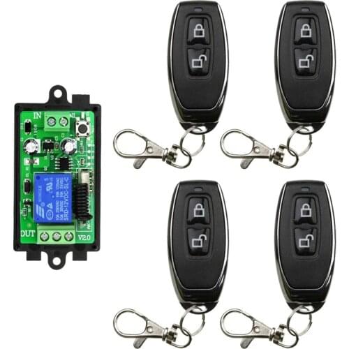 Universal Wireless Remote Control DC 12V 24V 1CH 10A Relay Receiver Module RF Switch Remote Control For Gate Garage Opener