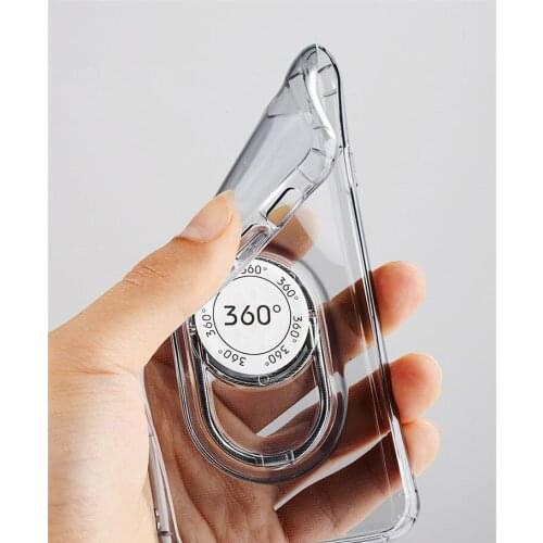 VNSTRIP Transparent Anti-shock TPU case for iPhone 67 360 Rotating Finger Ring phone cover for apple 67 plus magnetic car stand