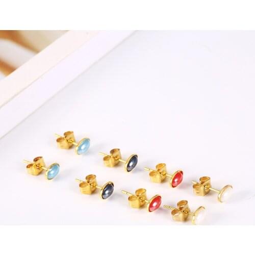 OUFEI Stainless Steel Jewelry Woman Charm Stud Earrings for women Fashion Jewelry Accessories Pearl Earrings Wholesale lots bulk