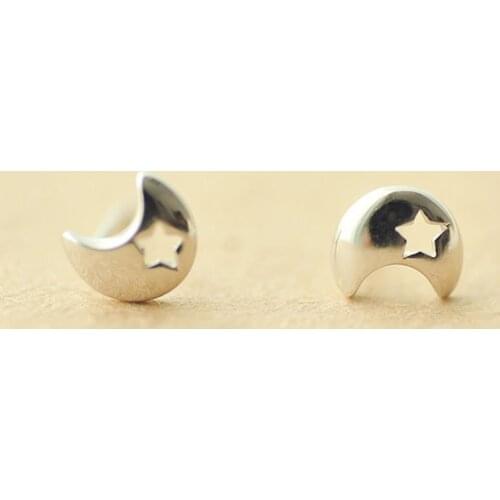 REETI 925 sterling silver Star moon Stud Earrings for Women Elegant Wedding Jewelry pendientes mujer moda 2019 Brincos