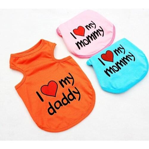 Letter Pattern Pet Vest Breathable Summer Cotton Sleeveless T-Shirt Small Dog Cat Clothes Free Shipping Drop Ship