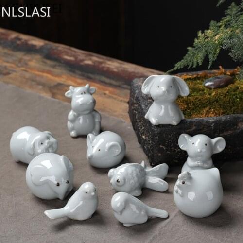 1PCS Ceramic Tea pet Ornaments animal Statue tea Figurine Boutique Home Tea ceremony decoration Accessories Ceramic Crafts