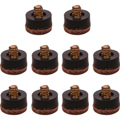 10pcs 12mm Screw On Cue Tips Replacement For Billiard Pool Cue Stick Snooker Cue Parts Sports Entertainment Accessories