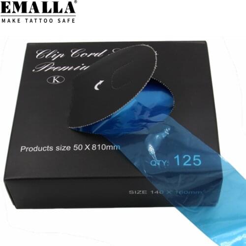 125PCS/Box Disposable Tattoo Clip Cord Machine Covers Bags Tattoo Clip Cord Sleeves Covers Bags Tattoo Accessories Free Shipping