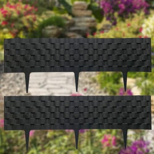 2pcs 21X60cm Black Plastic Fence Courtyard Indoor Garden Fence for Kindergarten Flower Garden Decor E7