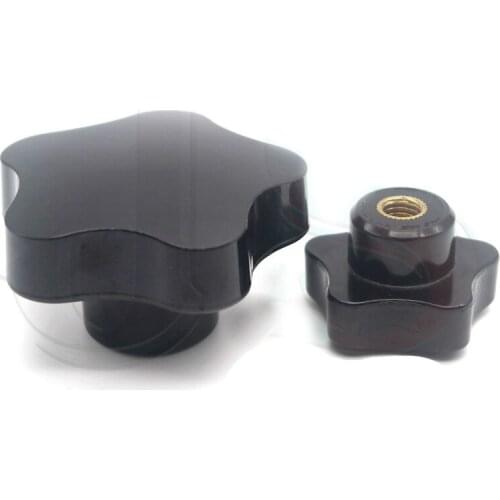 2pcs M12-M16 Torx hand screw nuts bakelite adjustment T&TX five star knob handle brass core nut 50mm-63mm head diameter