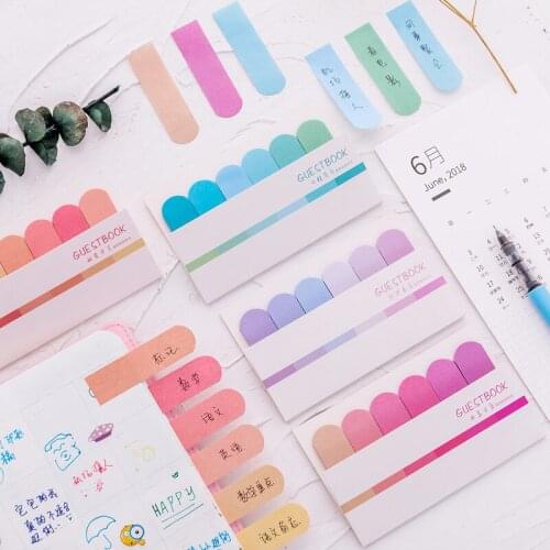 2 PCS Cute DIY Color Gradient Office Novelty Sticky Notes Planner Stickers Page Index Post School Office Supplies Stationery