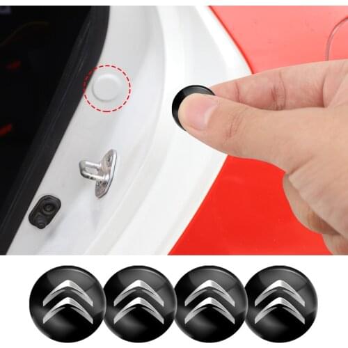 4Pcs PVC Car Logo Stickers Door Shock Soundproof Patch Accessories For Citroen C4 C1 C2 C3 C5 Berlingo C-Elysee C4-Picasso
